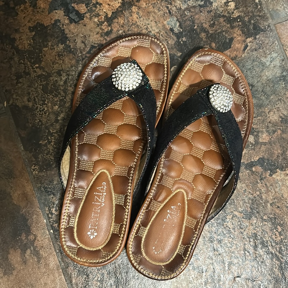 Patrizia Edita Rhinestone Leather Sandals
